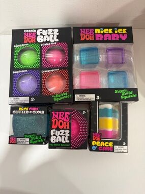 NeeDoh bundle! Fuzz ball, nice ice baby, glitter & glow, peace of cake,Fuzzball